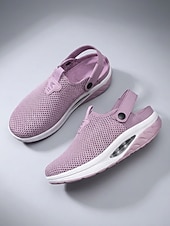preiswerte Damen-Sneaker-Damen Lässig Täglich Innen Plateau Runde Zehe Sportlich Lässig Kunstleder Netz Schwarz Rosa Beige