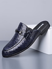 billiga Loafers-Röda slip-on loafers för män, krokodilpräglad ovandel, rygglös mule-design, elegant smart casual-stil för strandbröllop, trädgårdsceremonier och sommarevenemang