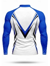 cheap Men's Rash Guard-Men's Rash Guard Swim Shirt Geometric UPF50+ UV Protection Quick Dry Long Sleeve Swimwear Sun Shirt Surfing Canoeing Beach Summer