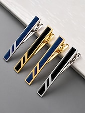 economico Matrimonio ACC-Fermacravatta in lega da uomo, vari colori, design elegante per matrimoni e spostamenti di lavoro, accessorio elegante e durevole