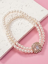 olcso Esküvő ACC-Női műgyöngyös bokalánc kristály díszítéssel, elegáns, többszínű gyöngyös dizájn, állítható bokaékszer tengerparti esküvőkre, nyári partikra, menyasszonyi és nyaralós viseletre