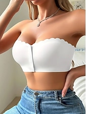 voordelige Tops-Dames Corrigerend ondergoed Modieus Eenvoudig Heldere kleur Blote rug Dagelijks Mouwloos Zwart Wit Bruin Beige Zomer Lente Herfst Winter