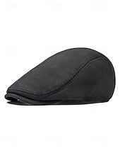 baratos Chapéus Masculinos-Boina masculina casual em poliéster com design simples e elegante, disponível em várias cores, perfeita para o uso diário.