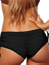 cheap Bikini Bottoms-Women's Swimwear Stretchy Boxer Shorts Cheeky Swimsuit Vacation Beach Wear Solid Color Sleeveless Bathing Suits