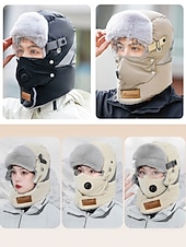 levne Pánské klobouky-Pánská zimní outdoorová sada čepice a masky – více barev, polyesterový materiál, větruodolná a teplá, ideální pro lyžování, snowboarding a aktivity v chladném počasí