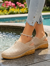 economico Zoccoli e pianelle da donna-zoccoli da donna con cinturino posteriore traforato rosa – scarpe comode, traspiranti e leggere per abbigliamento casual, passeggiate, viaggi, giardinaggio e uso quotidiano