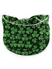 billiga Tillbehör-Damhårband med polyestertryck, flermönster med shamrockmönster för St. Patricks dag, stretchig och andningsbar festivalstil för högtidsfiranden, parader och vardagskläder