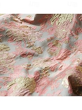 abordables Vestidos de cóctel-Corte A Hasta el Tobillo Vestido Midi Vestidos de coctel Elegante Floral Manga Corta Escote en Pico Boda Formal Bolsillo Jacquard con Estampado flor Plisado