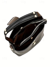 お買い得  ハンドバッグ＆トートバッグ-女性用フェイクレザーバケットバッグ - 多用途のショルダーバッグとクロスボディスタイル、複数の色、カジュアルからセミフォーマルまで使えるトレンディで丈夫なバッグ