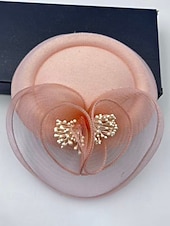 olcso Esküvő ACC-női poliészter kalap, többszínű virágos hálós koktél fejdísz, elegáns vintage stílus esküvőkre, esti vacsorákra, kerti partikra, versenyekre és hivatalos rendezvényekre