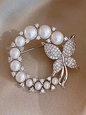 Недорогие День святого Валентина-Женская брошь в форме сердца из сплава с искусственным жемчугом, доступно несколько вариантов дизайна, идеально подходит для Дня святого Валентина, свадеб и повседневной носки.