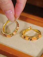 levne Dámská náušnice-Dámské kruhové náušnice s drahokamy a kamínky – více barev, materiál ze slitiny, elegantní design, ideální na dovolenou a párty