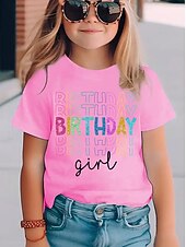 preiswerte Mädchens 3D verspielter Humor-Mädchen 3D Grafik Buchstabe T-Shirt Kurzarm 3D-Druck Sommer Frühling Sport Mode Streetwear Kinder 4-12 Jahre Rundhalsausschnitt Lässig Täglich Outdoor Normale Passform
