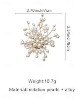 voordelige Huwelijk ACC-Damesbroche van imitatieparels, elegant bloemmotief met goudkleurige accenten, perfect voor bruiloften, feesten en formele gelegenheden, bruidsaccessoires en avondkleding.