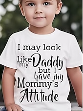 cheap Boy's 3D Funny Humor-100% Cotton Kids Boys' Black White Graphic Letter T shirt Blouse Crew Neck Short Sleeve Outdoor Dailywear Fashion Streetwear Designer Printing Summer
