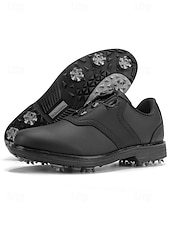 baratos Sapatos de Golfe Masculinos-Sapatos de golfe masculinos brancos, construção leve e respirável, sola com aderência estável, estilo esportivo e elegante para campos de golfe e atividades ao ar livre.