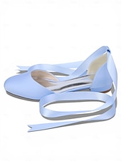 baratos Dama de honra-Sapatilhas femininas multicoloridas de cetim com amarração no tornozelo, elegantes sapatos de bico fino para damas de honra em casamentos ao ar livre no gramado.