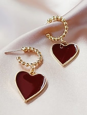 billige Valentinsdag-Hjerteøreringer til dame, legeringsmateriale, flere hjertestiler, søt og romantisk design, passer for kvinner, perfekt til valentinsdagen, bryllup og romantiske anledninger