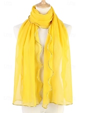 baratos Lenços Femininos-Lenço feminino leve em poliéster – várias cores, design macio e elegante, ideal para férias e uso casual no dia a dia.