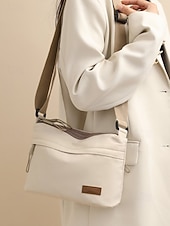 baratos Malas a tira-colo-Bolsa transversal feminina em nylon, com grande capacidade, leve e com vários bolsos, ideal para o dia a dia, viagens, compras e uso na cidade. Estilo casual multicolorido.