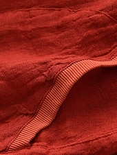 abordables Blouses Unies-Femmes Chemises en coton et lin Boutons Couleur Unie ancien Basique Occasionnel manche longue À capuche Hauts Réguliers Quotidien Bleu Blanche Rouge Abricot Été Printemps Automne