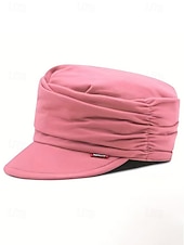 tanie Kapelusze damskie-damska czapka plisowana z poliestru – wiele kolorów, swobodny styl, idealna do noszenia na co dzień i w podróży