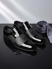 billige Loafers-Brune herreloafers i kunstskinn til bryllup, slip-on-design med polert finish, klassisk elegant stil, ideell for brudgommer, bryllupsgjester og formelle arrangementer