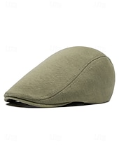 baratos Chapéus Masculinos-Boina masculina casual em poliéster com design simples e elegante, disponível em várias cores, perfeita para o uso diário.