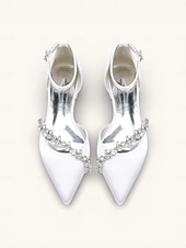 abordables mariée-Chaussures élégantes pour femmes, à petit talon pointu, ornées d'une bride en cristal, idéales pour les mariages formels – des escarpins confortables pour les occasions spéciales.
