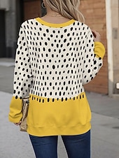 economico Felpe a Strisce e Geometriche-Per donna Felpa Pullover Felpe con cerniera Cerniera Stampato Grafico Geometrico A Pois Moda Casual Manica Lunga Girocollo Top Regolari Streetwear Abbigliamento Quotidiano Giallo Autunno Inverno