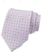 cheap Wedding Accessories-Men's Polyester Polka Dot Necktie, Multi-Color Classic Dot Pattern Tie, Elegant Slim Style for Groomsmen, Weddings, Formal Dinners, Banquets &amp; Business Events