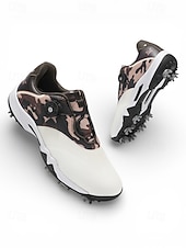 ieftine Încălțăminte de golf pentru bărbați-Adidași de golf pentru bărbați, albi și verzi, cu talpă cu crampoane, confortabili și rezistenți, perfecți pentru terenuri de golf și ieșiri active