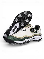 cheap Men's Golf Shoes-Men's Red and White Golf Shoes with Shock Absorption, Comfortable Footwear for Golf &amp; Active Lifestyles