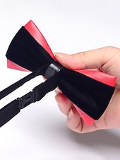 abordables Boda ACC-Pajarita de piel sintética para hombre: pajarita formal multicolor con detalle de diamantes de imitación, correa de cuello ajustable, estilo clásico y moderno para novios, bodas, San Valentín, fiestas y eventos formales.