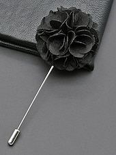 preiswerte Hochzeit ACC-Anstecknadel aus Polyester mit Blumenmuster für Herren, mehrfarbige Stoffblume, eleganter minimalistischer Stil für Trauzeugen, Hochzeiten, formelle Abendessen, Bankette und Abendveranstaltungen