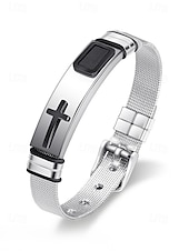 halpa Miesten korut-Miesten ruostumattomasta teräksestä valmistettu ristirannekoru – useita värivaihtoehtoja, kestävä ja tyylikäs, täydellinen rentoon ja arkeen