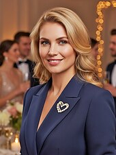 Недорогие День святого Валентина-Женская брошь в форме сердца из сплава с искусственным жемчугом, доступно несколько вариантов дизайна, идеально подходит для Дня святого Валентина, свадеб и повседневной носки.