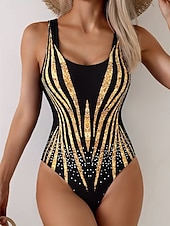 economico Costumi interi-Per donna Costumi da bagno Intero Mutande Costume da bagno Vacanza Moda Grafico Geometrico Girocollo Senza Maniche Costumi da bagno