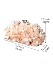 cheap Wedding Accessories-Women's Polyester Floral Clutch Bag with Short Chain Strap, Elegant 3D Petal Design, Multicolor Options, Lightweight Evening Handbag, Perfect for Weddings, Parties &amp; Formal Events