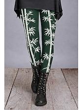 economico -Women's Leggings Cozy Leggings Vacation Vintage Ethnic Style Full Length High Waist Graphic Printing Comfort Comfortable Stretchy Casual Daily Vacation Deep Green Wine Navy Purple Spring Fall Slim Fit