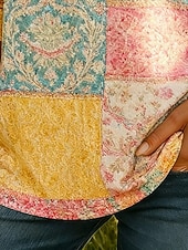 economico Bluse Floreali-Per donna Camicia Boho Maglietta Stampato Floreale Grafico Bohemien Vintage Classico Manica Lunga Girocollo Top Regolari Quotidiano Weekend Abbigliamento da vacanza Giallo Estate Primavera Autunno