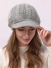 billige Damehatter-Strikket baseballcaps for kvinner med fleecefôr, flere farger, varm og koselig vinterlue