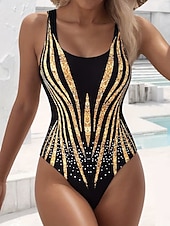 economico Costumi interi-Per donna Costumi da bagno Intero Mutande Costume da bagno Vacanza Moda Grafico Geometrico Girocollo Senza Maniche Costumi da bagno