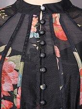 preiswerte Semi-formal / Cocktail-Zweiteilig A-Linie Knöchellänge Kleid für Hochzeitsgäste Kleider für Hochzeitsgäste Elegant Täglich Langarm Hoher Ausschnitt Gartenparty Formell mit Blumenmuster