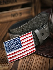levne Příslušenství-250. výročí Spojených států pánský embosovaný opasek z umělé kůže s přezkou ve tvaru americké vlajky více barev vlastenecký styl pro každodenní nošení a oslavy v USA