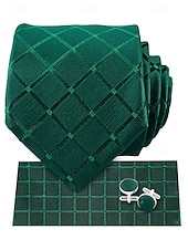 Недорогие Свадьба ACC-Набор мужских галстуков, нагрудных платков и запонок, полиэстер, разноцветные, для торжественных случаев, жениха, свадьбы, Дня святого Валентина, деловых мероприятий.