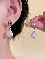 billige Bryllup ACC-Øredobber med imiterte perler til dame – tilgjengelig i gull og sølv, elegant design for bryllup, kveldsarrangementer og hverdagsbruk