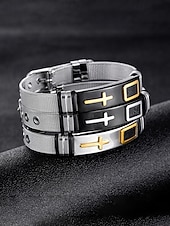 halpa Miesten korut-Miesten ruostumattomasta teräksestä valmistettu ristirannekoru – useita värivaihtoehtoja, kestävä ja tyylikäs, täydellinen rentoon ja arkeen