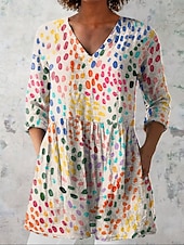 tanie Bluzki Art&amp;Design-Damskie Bluzka Z marszczeniami Kwiaty Graficzny Elegancja Elegancki Codzienny Długi rękaw Półgolf Długie topy Codzienny Praca Żółty Rumiany róż Zielony Lato Wiosna