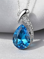 Недорогие Свадьба ACC-Женский ювелирный набор из сплава и циркона – элегантное колье и серьги в форме капли, доступны в нескольких цветах, идеально подходят для свадеб и вечерних мероприятий.